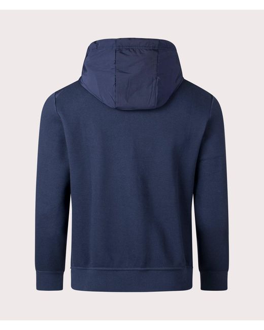 Polo Ralph Lauren Blue Woven Front Full Zip Hooded Sweatshirt for men