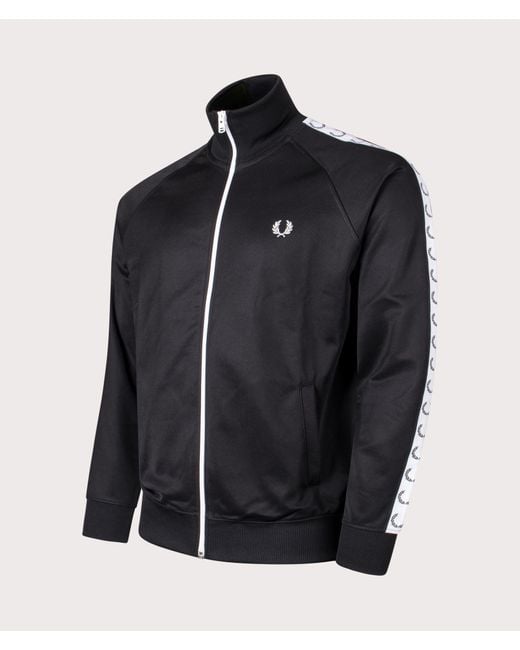 Fred Perry Blue Zip Through Taped Track Top for men