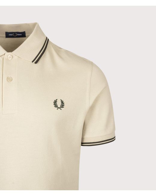 Fred Perry Natural Regular Fit Twin Tipped Polo Shirt for men