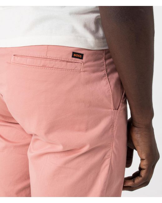Boss Pink Slim Fit Chino Shorts for men