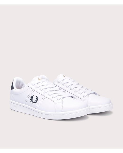 Fred Perry White B721 Leather Trainers for men