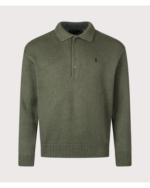 Polo Ralph Lauren Green Relaxed Fit Knitted Cotton Jumper for men