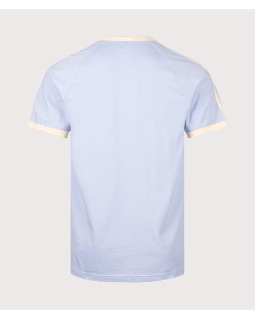Adidas Originals Blue Regular Fit 3 Stripes T-Shirt for men