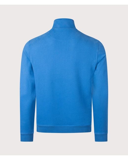 Belstaff Blue Reg Fit Quarter Zip Sweatshirt for men