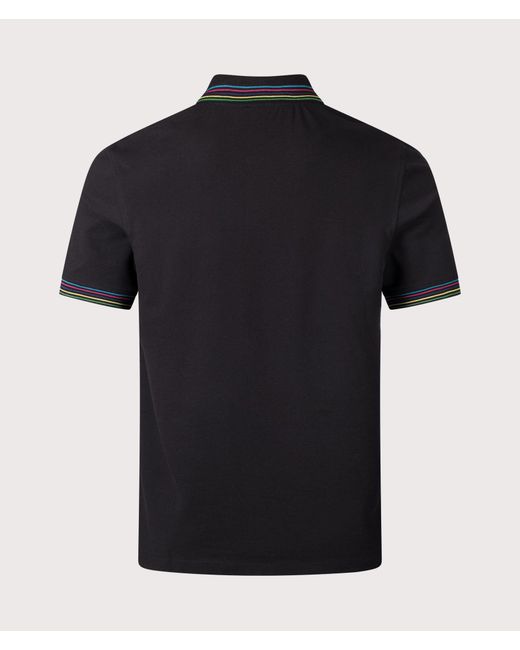 Paul Smith Black Regular Fit Tipped Polo Shirt for men