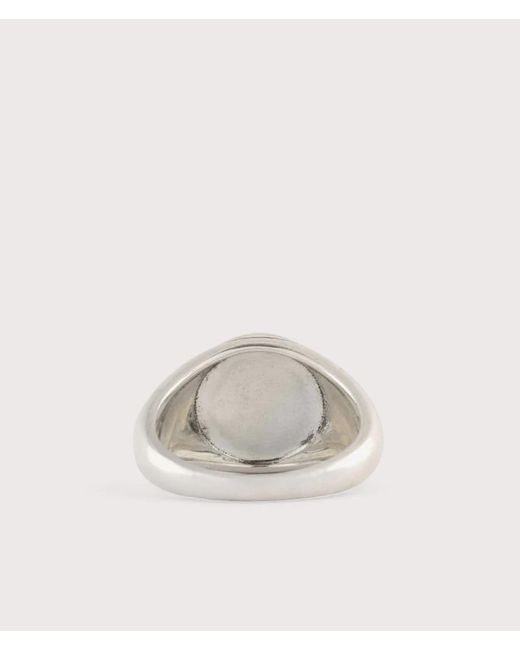 Serge Denimes White Silver Napoleon Ring for men