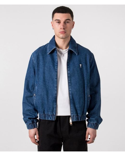 AMI Blue De Coeur Zip Through Jacket for men