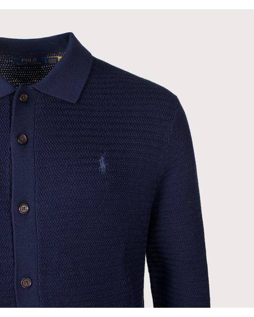 Polo Ralph Lauren Blue Regular Fit Merino Wool Cardigan for men