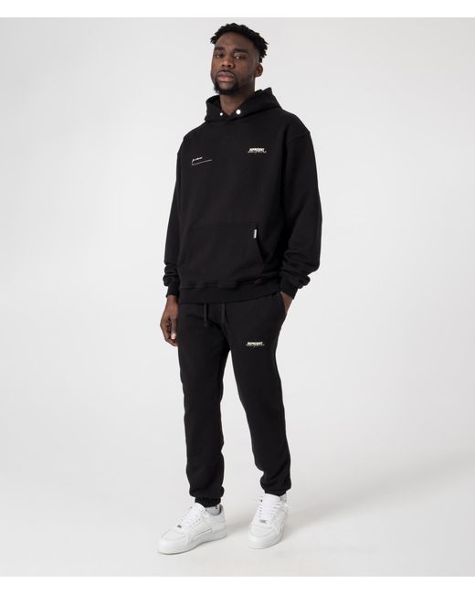 Represent Black Oversized Patron Of The Club Hoodie for men