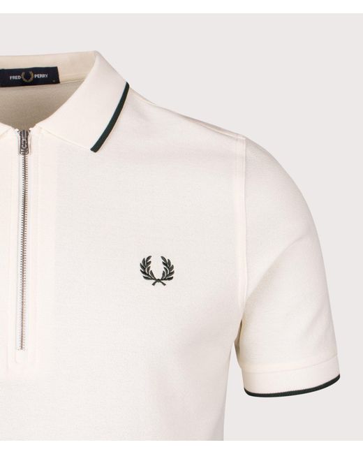 Fred Perry Natural Regular Fit Crepe Piqué Polo Shirt for men
