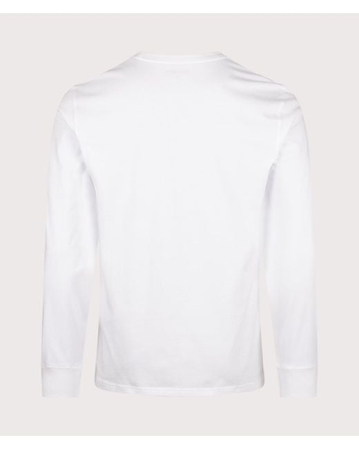 Carhartt White Regular Fit Long Sleeve Pocket T-Shirt for men