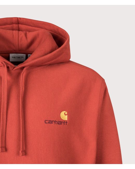 Carhartt Red Loose Fit American Script Hoodie for men
