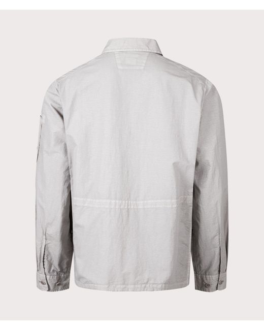 C P Company Gray Flat Nylon Utility Overshirt for men