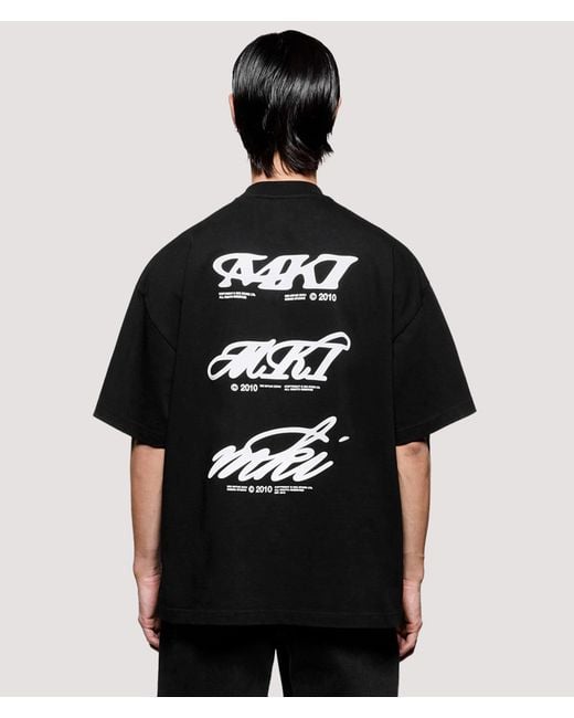 MKI Miyuki-Zoku Black Box Fit Stack T-Shirt for men