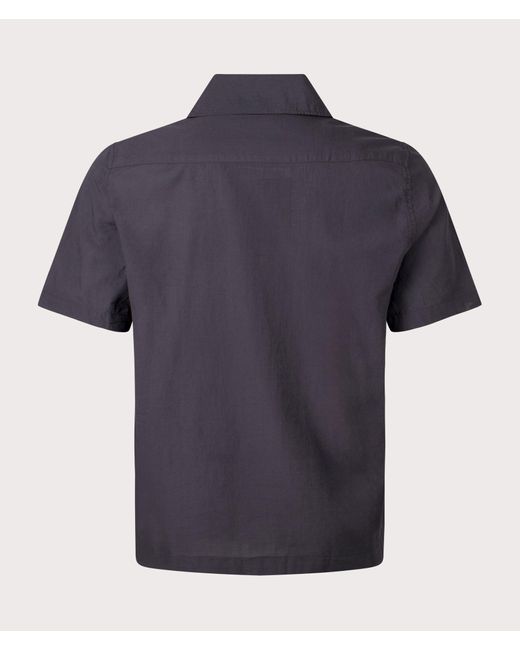 Fred Perry Blue Lightweight Texture Revere Collar Shirt for men