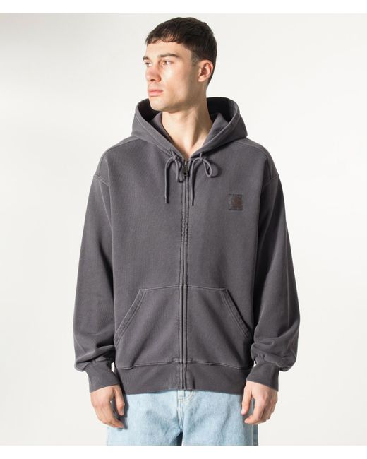 Carhartt Gray Balloon Fit Nelson Zip Through Hoodie for men
