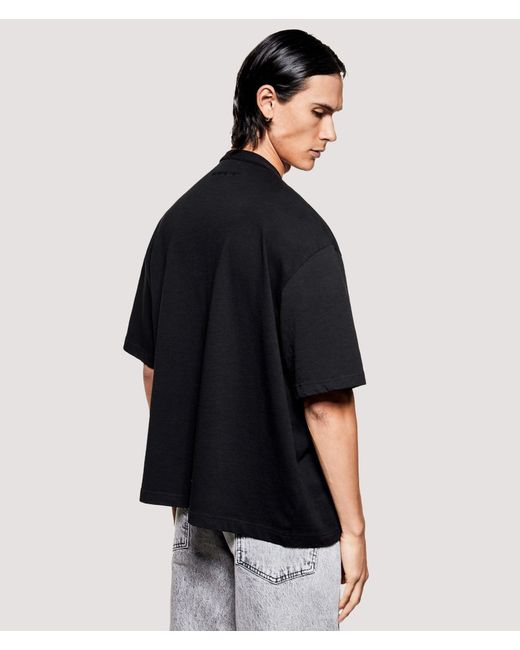 MKI Miyuki-Zoku Black Relaxed Box Fit 220 Gsm Slub T-Shirt for men