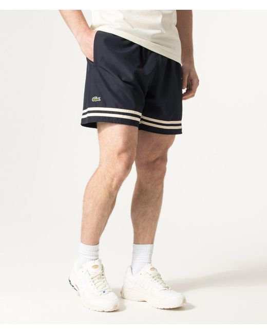 Lacoste Blue Contrast Stripe Swim Shorts for men