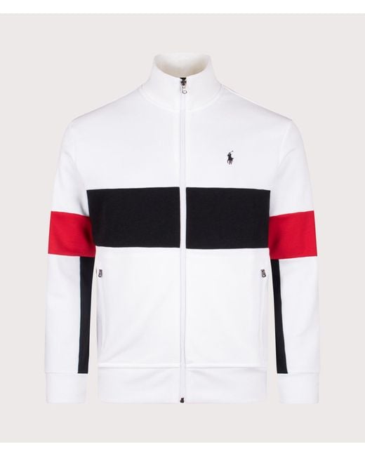 Polo Ralph Lauren White Double Knit Track Jacket for men