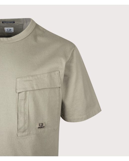 C P Company Natural 30/2 Mercerized Jersey Twisted Pocket T-Shirt for men