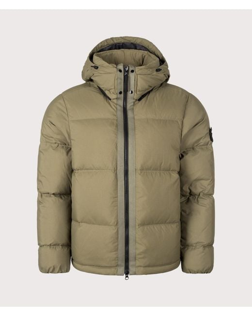 Stone Island Green Matt Ripstop Cordura Advanced Fabrics Puffer Jacket for men