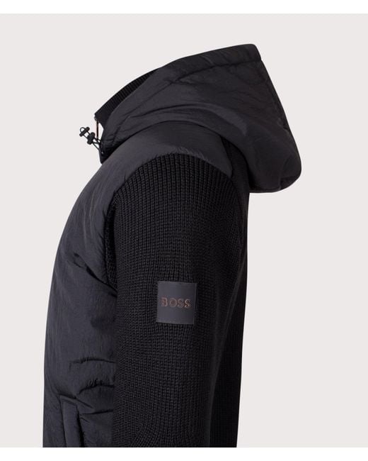 Boss Blue Regular Fit Kiaccio Hooded Hybrid Jacket for men
