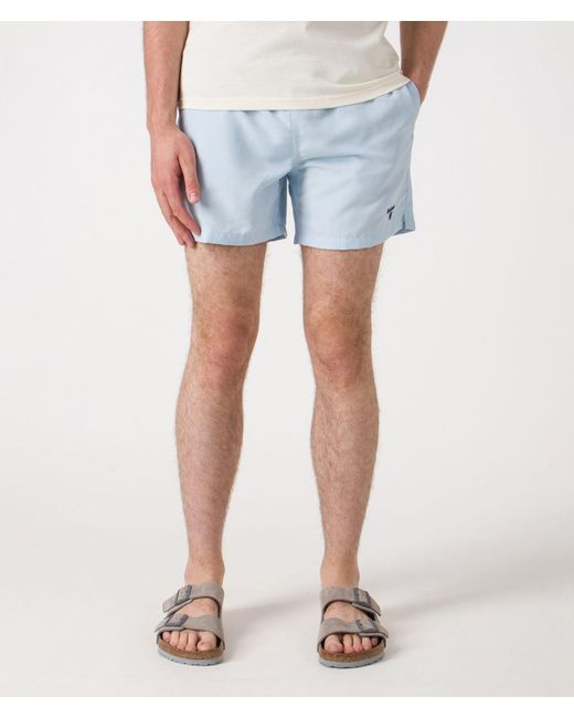 Barbour Blue Staple Logo 5' Swim Shorts for men
