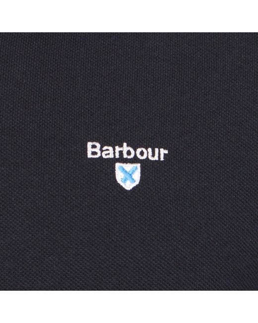 Barbour Blue Tartan Piqué Polo Shirt for men