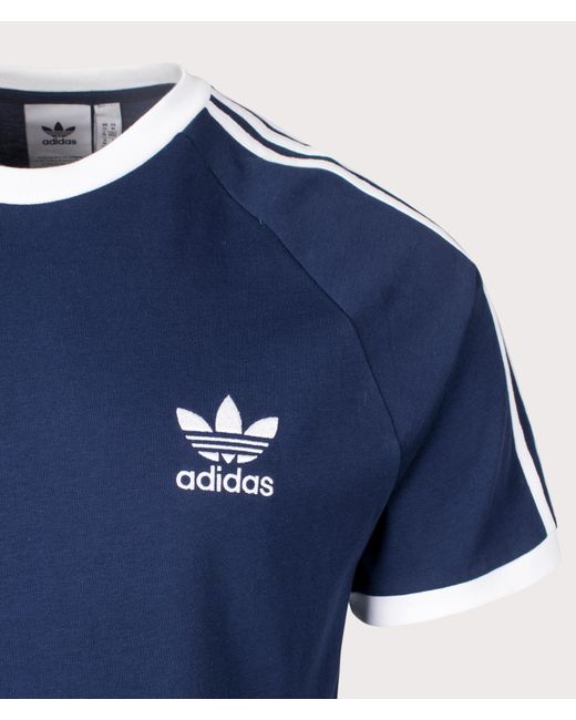 Adidas Originals Blue Slim Fit Adicolor Classics 3-Stripes T-Shirt for men