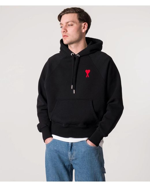 AMI Black Contrast Adc Hoodie for men