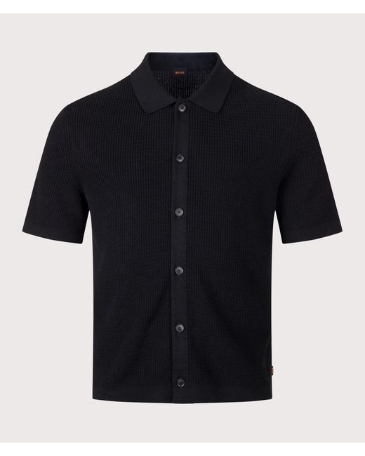Boss Black Relaxed Fit Akepalo Knitted Polo Shirt for men