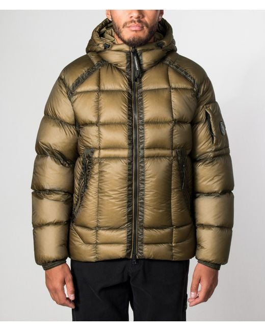 C P Company Green D.D. Shell Hooded Down Jacket for men