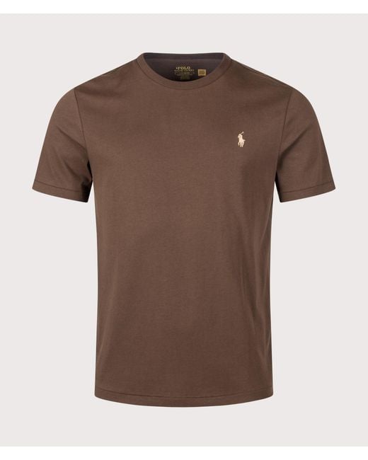 Polo Ralph Lauren Brown Custom Slim Fit Jersey T-Shirt for men