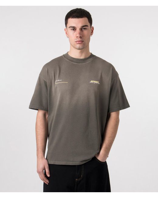 Represent Gray Oversized Fit Patron Of The Club T-Shirt for men