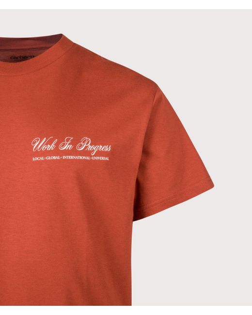 Carhartt Orange Loose Fit Cloud Heart T-Shirt for men