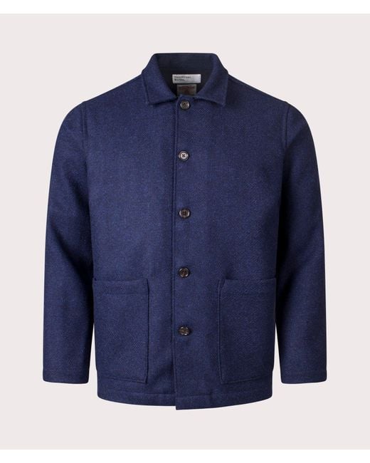 Universal Works Blue Harris Tweed Easy Jacket for men