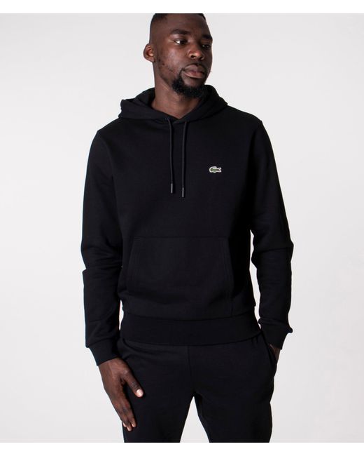 Lacoste Blue Relaxed Fit Brushed Fleece Hoodie for men