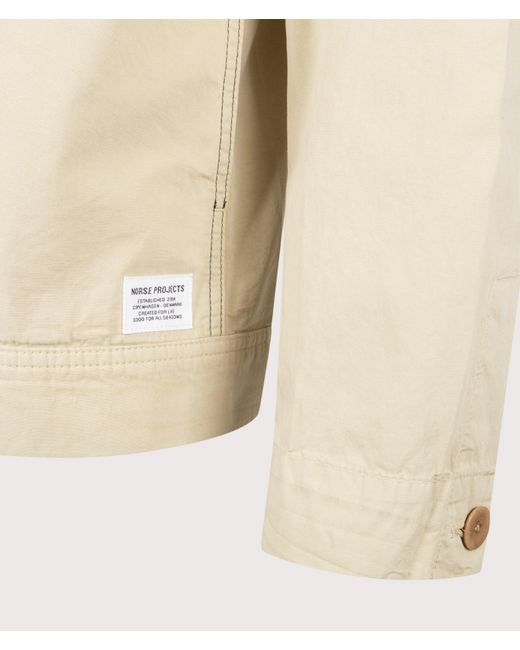 Norse Projects Natural Relaxed Fit Arresskov Compact Cotton Overshirt for men