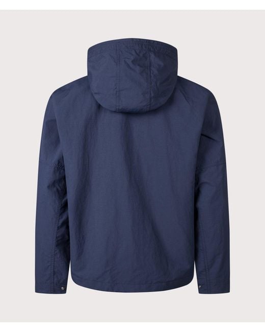 Fred Perry Blue Regular Fit Cropped Ripstop Parka for men