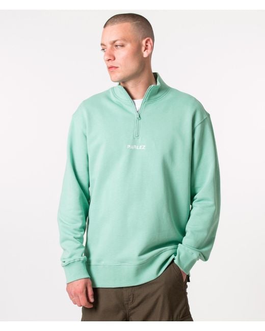 Parlez Green Quarter Zip Ladsun Sweatshirt for men