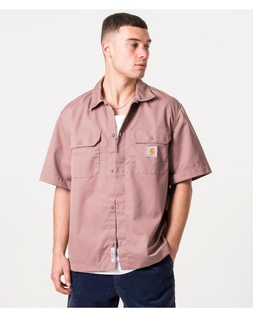 Carhartt WIP Pink Relaxed Fit Short Sleeve Craft Shirt for men