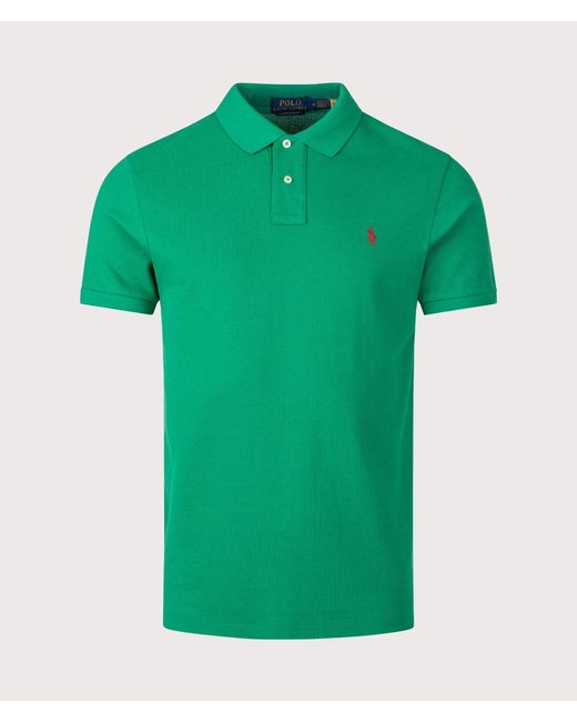 Polo Ralph Lauren Green Custom Slim Fit Mesh Polo Shirt for men