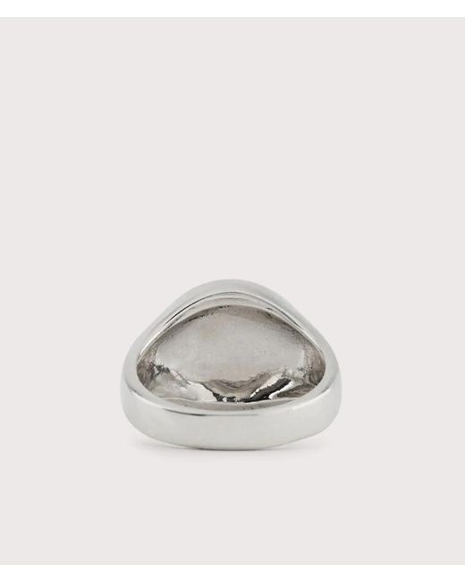 Serge Denimes White Sterling Vitruvian Ring for men