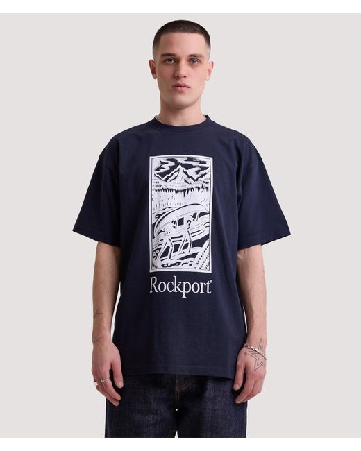 Rockport Blue Relaxed Fit Hampshire Logo T-Shirt for men