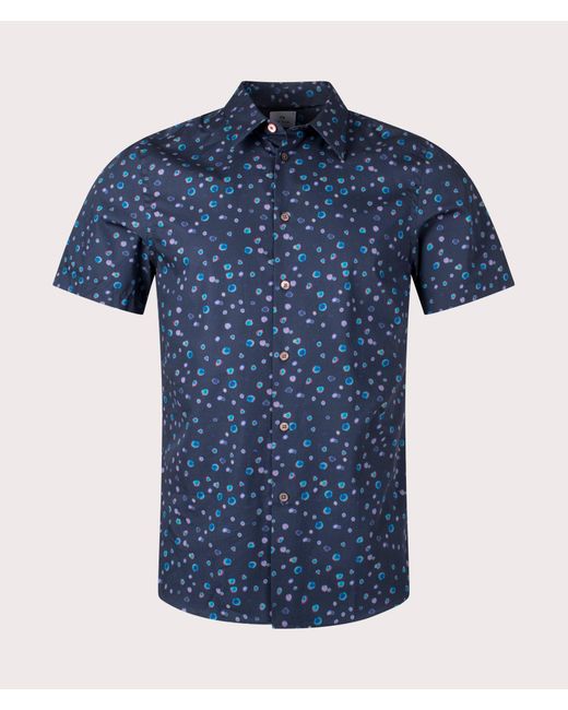 PS by Paul Smith Blue Slim Fit Short Sleeve Shirt for men