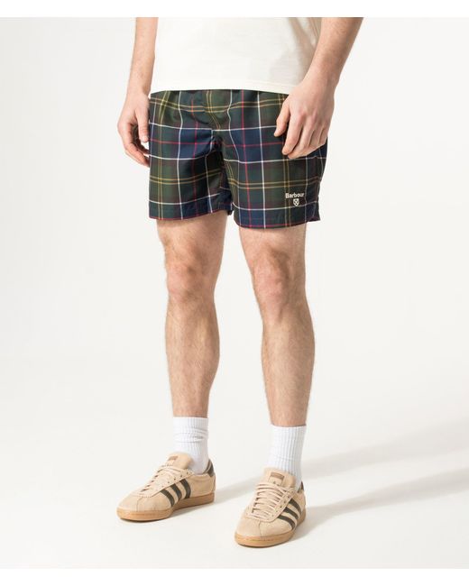 Barbour Blue Tartan Swim Shorts for men