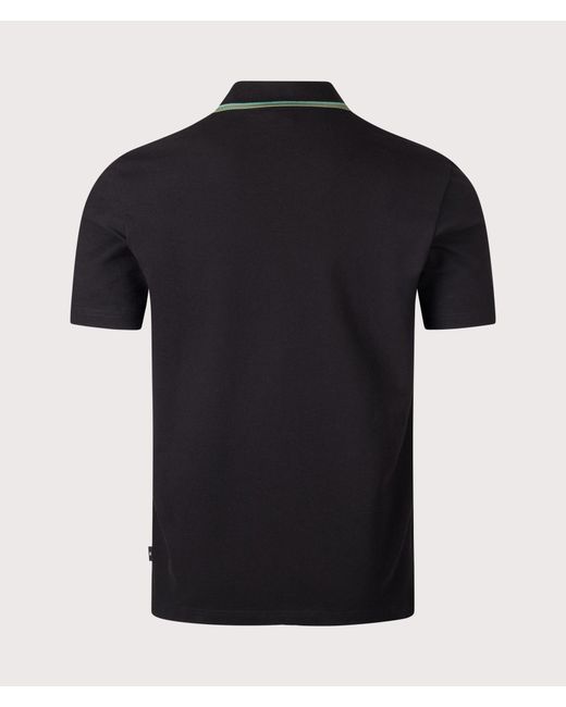 Paul Smith Black Regular Fit Button Through Polo Shirt for men