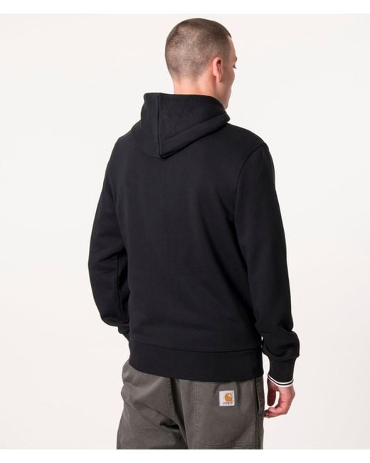 Fred Perry Blue Zip Through Contrast Tipped Hoodie for men