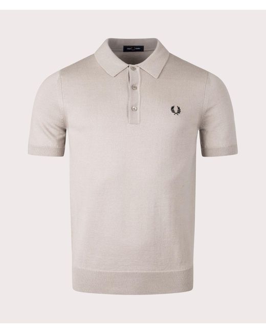 Fred Perry Natural Classic Knitted Polo Shirt for men