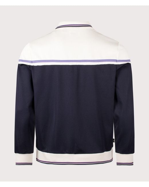 Aquascutum Blue Polo Collar Track Top for men